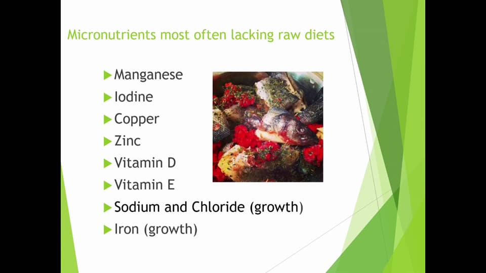nutrients often lacking in raw diets